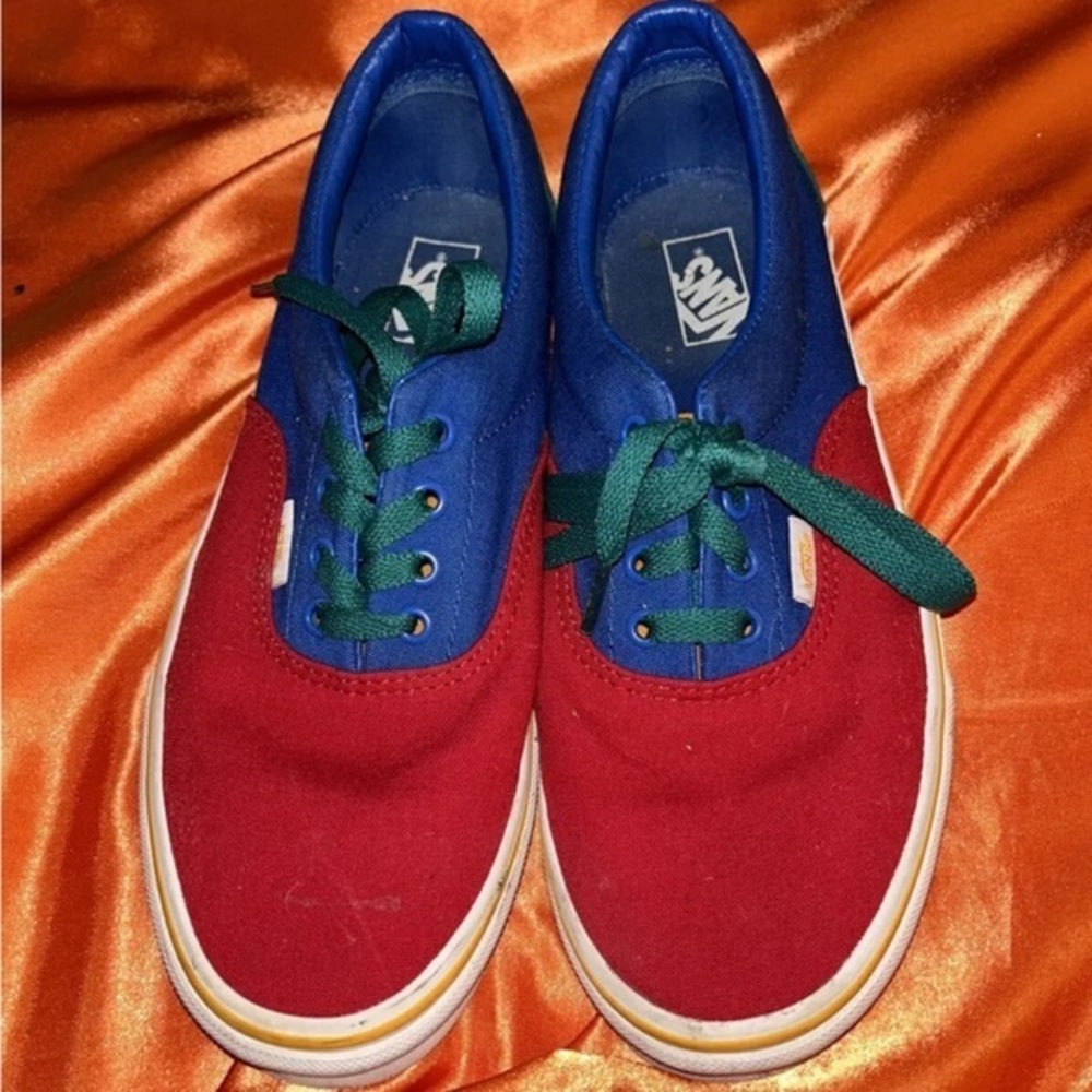 Color Blocked Red, Blue, Green and Yellow Era Vans